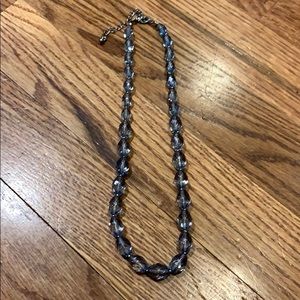 Clear Light Blue Beaded Necklace